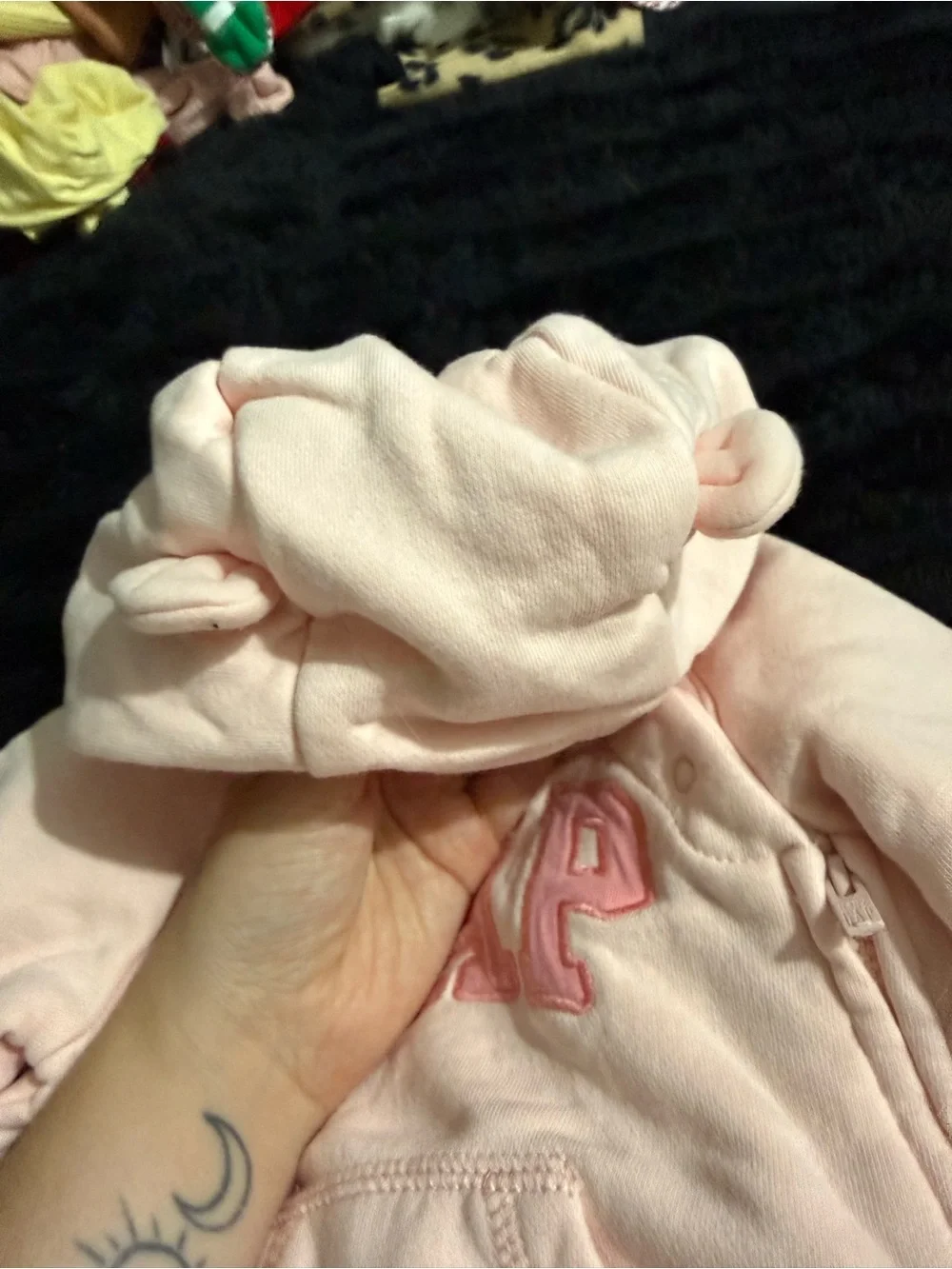 GAP Light Pink Hooded Footed One-Piece